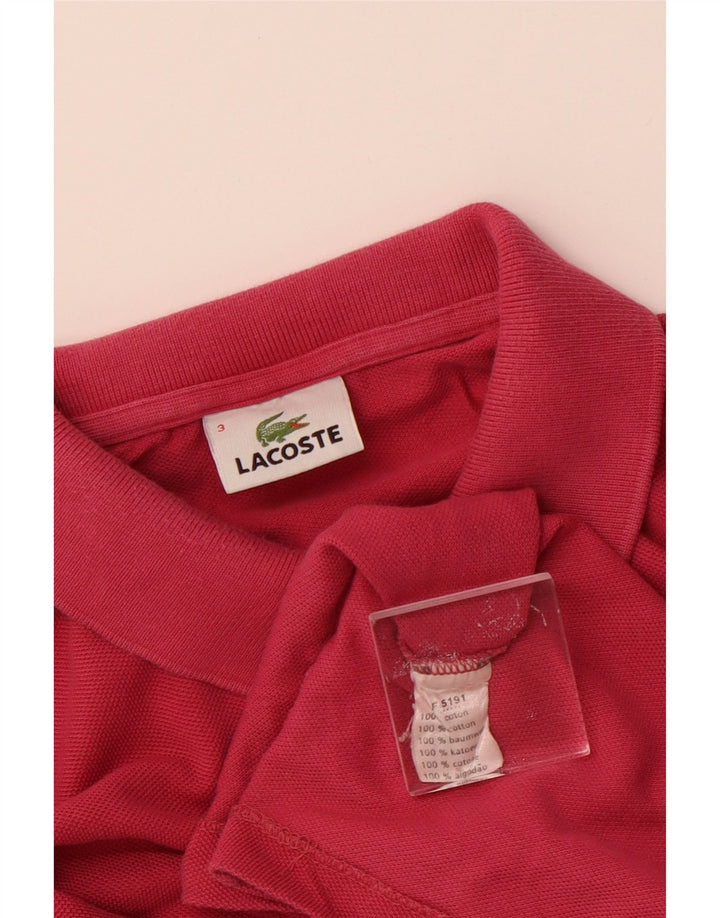 LACOSTE Polo à manches longues pour homme taille 3 petit coton rose