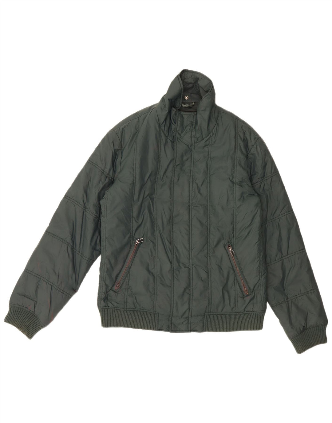 Zara Veste matelassée pour homme UK 40 Large Vert Nylon