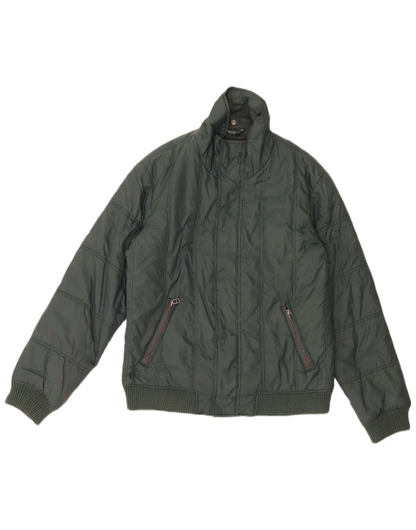 Zara Veste matelassée pour homme UK 40 Large Vert Nylon