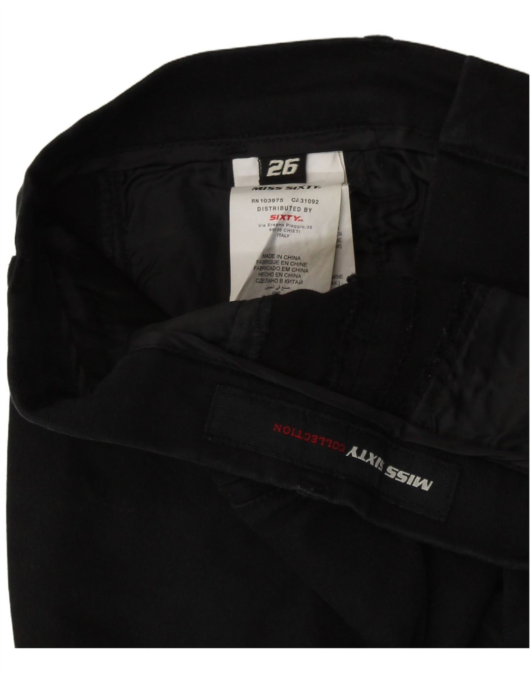 MISS SIXTY Pantalon Chino Skinny Femme W26 L28 Coton Noir