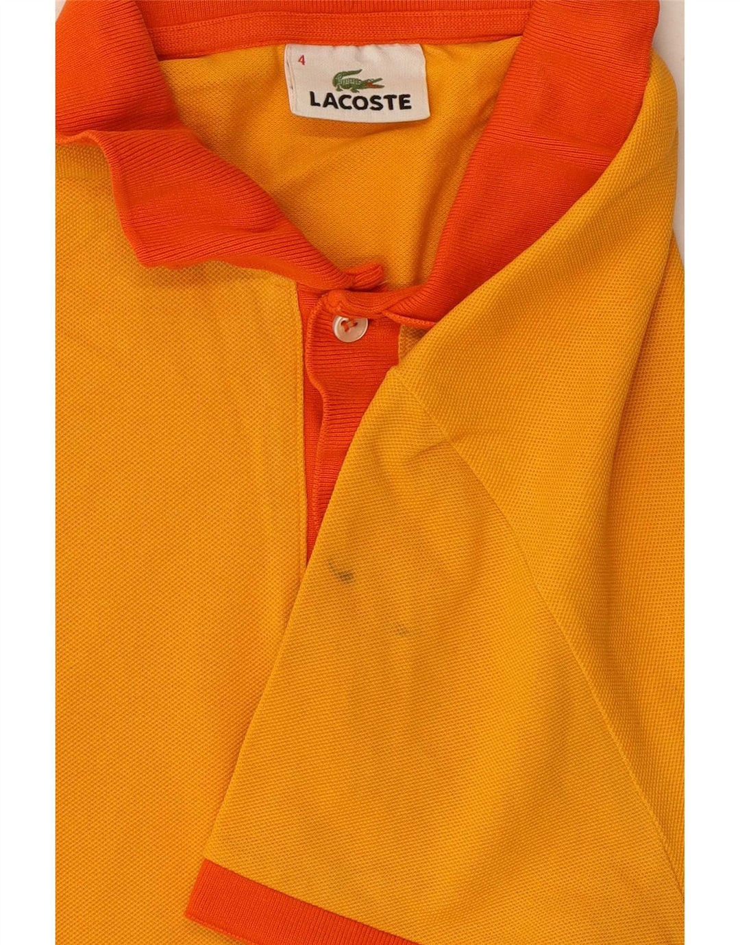 Lacoste Polo Rugby Homme Taille 4 Coton Jaune Moyen