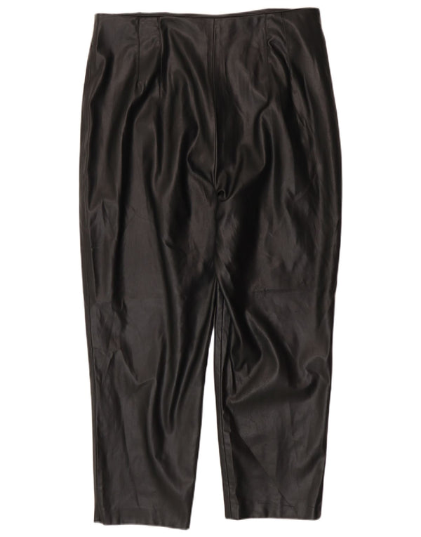 Zara Pantalon fuselé en simili cuir pour femme 2XL W34 L26 Polyester noir