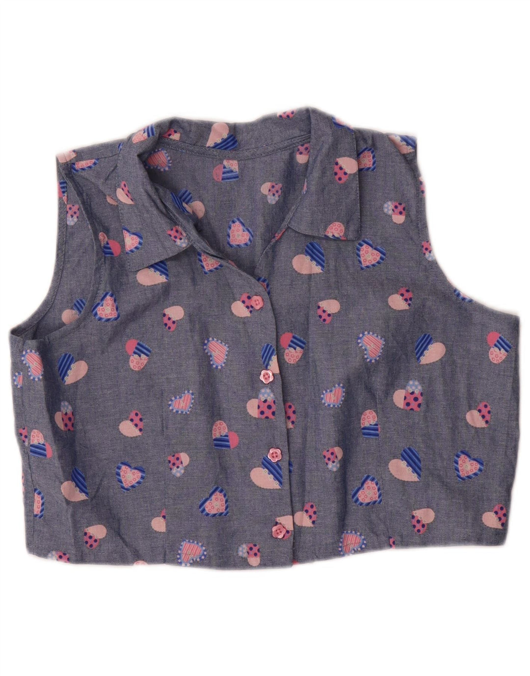 vintage Femmes 2 Pièces Jupe Ensemble Moyen W32 Bleu Géométrique