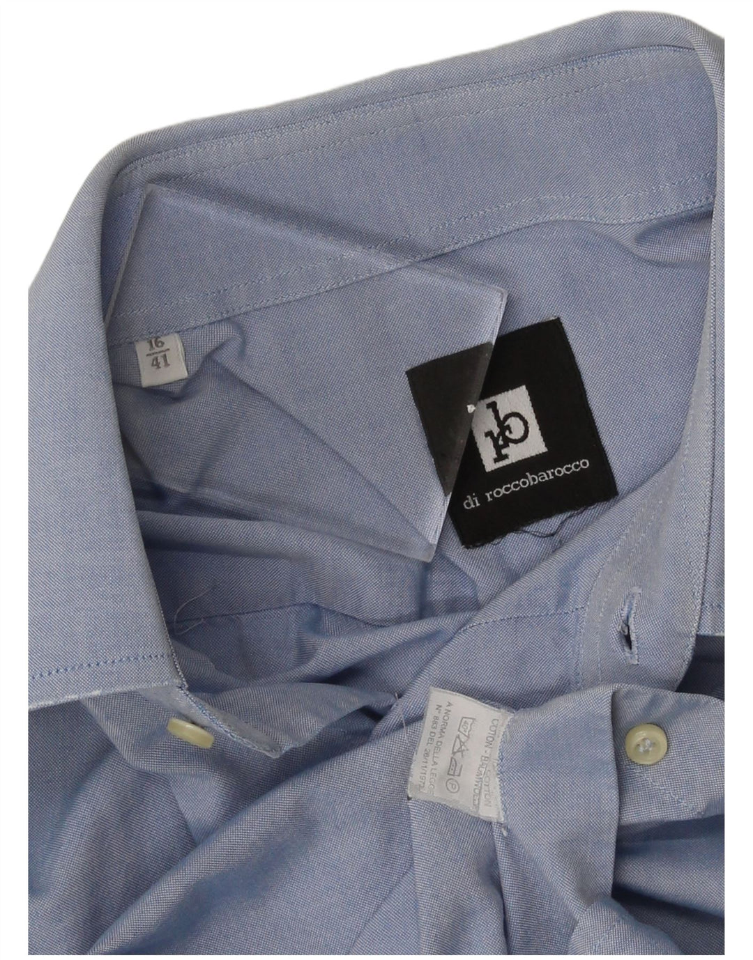 Roccobarocco Chemise Homme Taille 41 16 Grand Coton Bleu