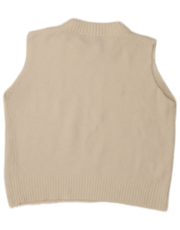 Zara Womens Crop Vest Débardeur UK 16 Grand Blanc Cassé