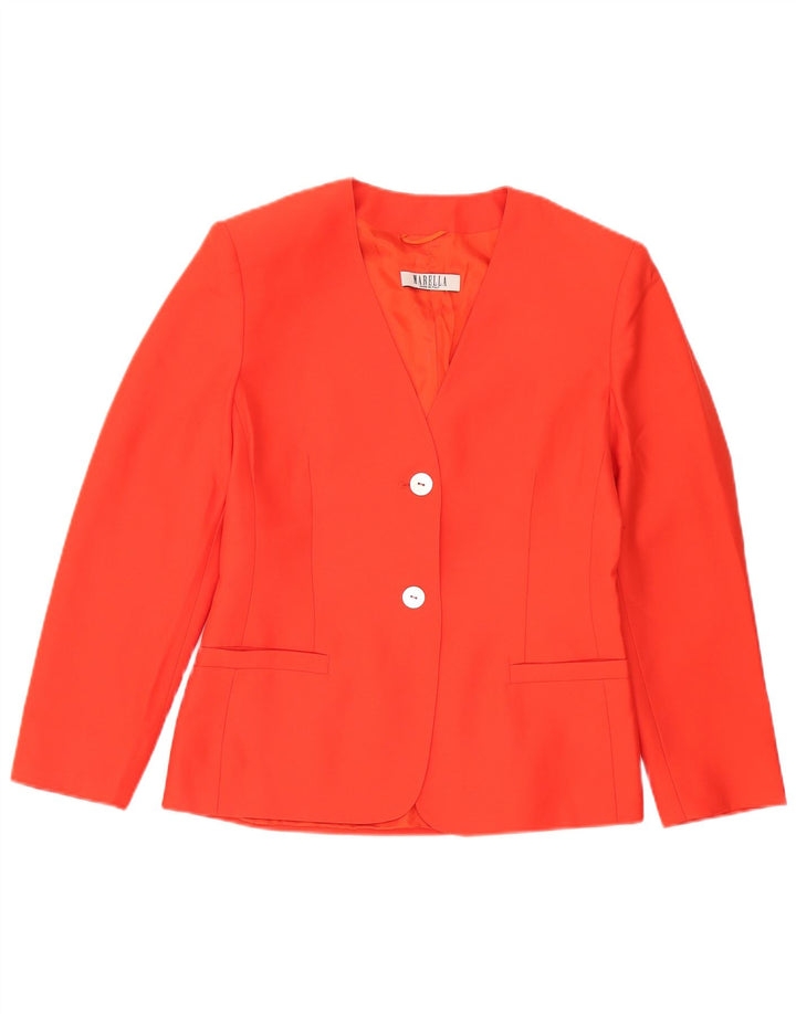 Marella Veste Blazer 2 Boutons pour Femme UK 16 Grande Laine Vierge Orange