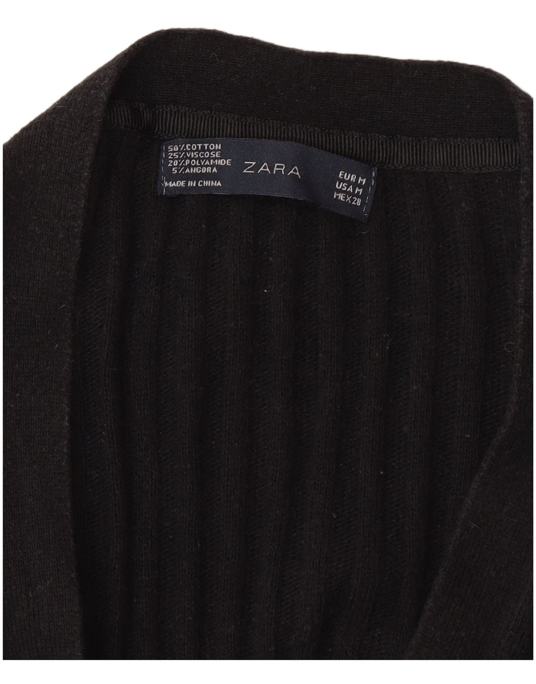 Zara Cardigan Femme Pull UK 12 Medium Noir