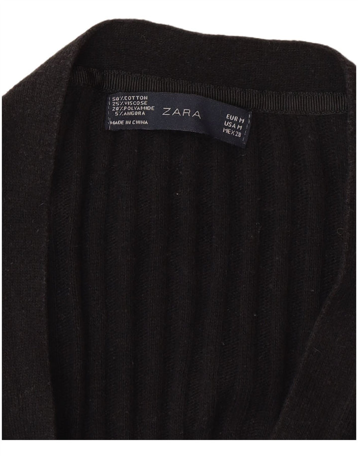 Zara Cardigan Femme Pull UK 12 Medium Noir