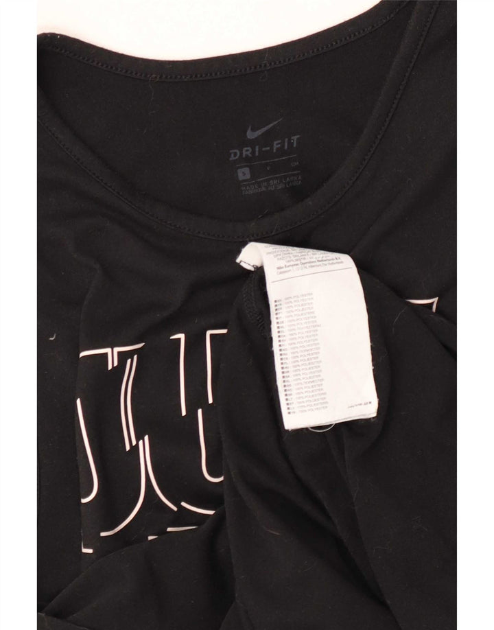 Nike Womens Dri Fit Graphic Débardeur UK 10 Petit Noir Polyester