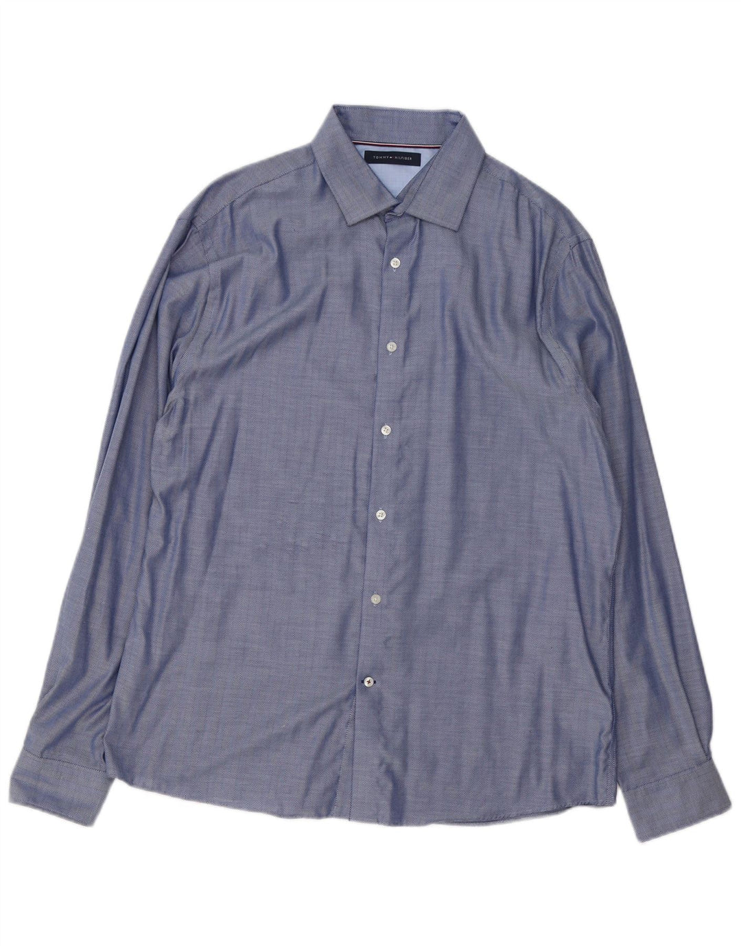 Tommy Hilfiger Chemise homme Taille 16 1/2 Grand coton à chevrons bleu