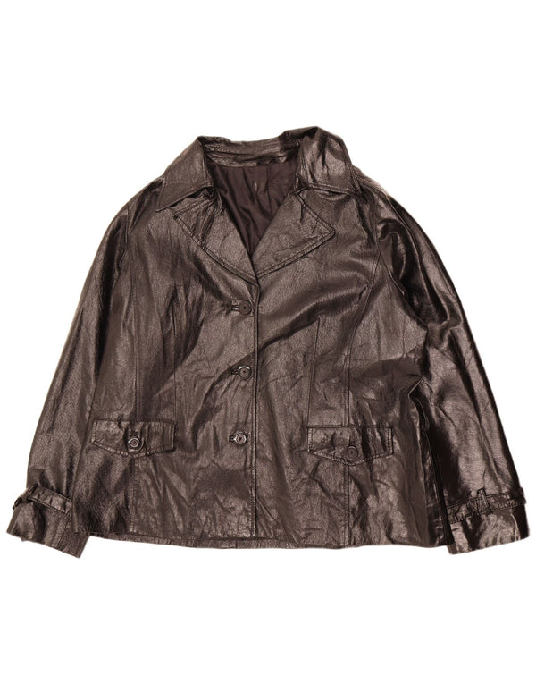 vintage Femmes Militaire 3 Bouton Blazer Veste UK 20 2XL Noir