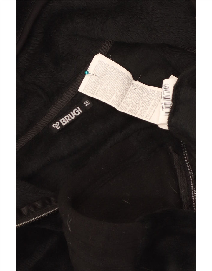 Brugi Veste polaire à capuche pour femme UK 12 Medium Noir Polyester