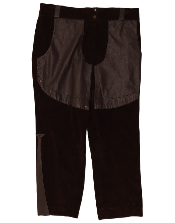 Pantalon droit en velours côtelé femme vintage W36 L27 Marron