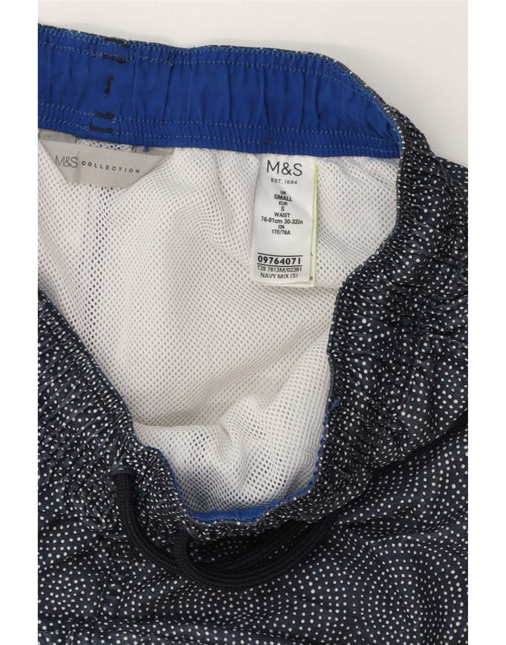 Marks & Spencer Short de bain homme petit polyester géométrique bleu marine