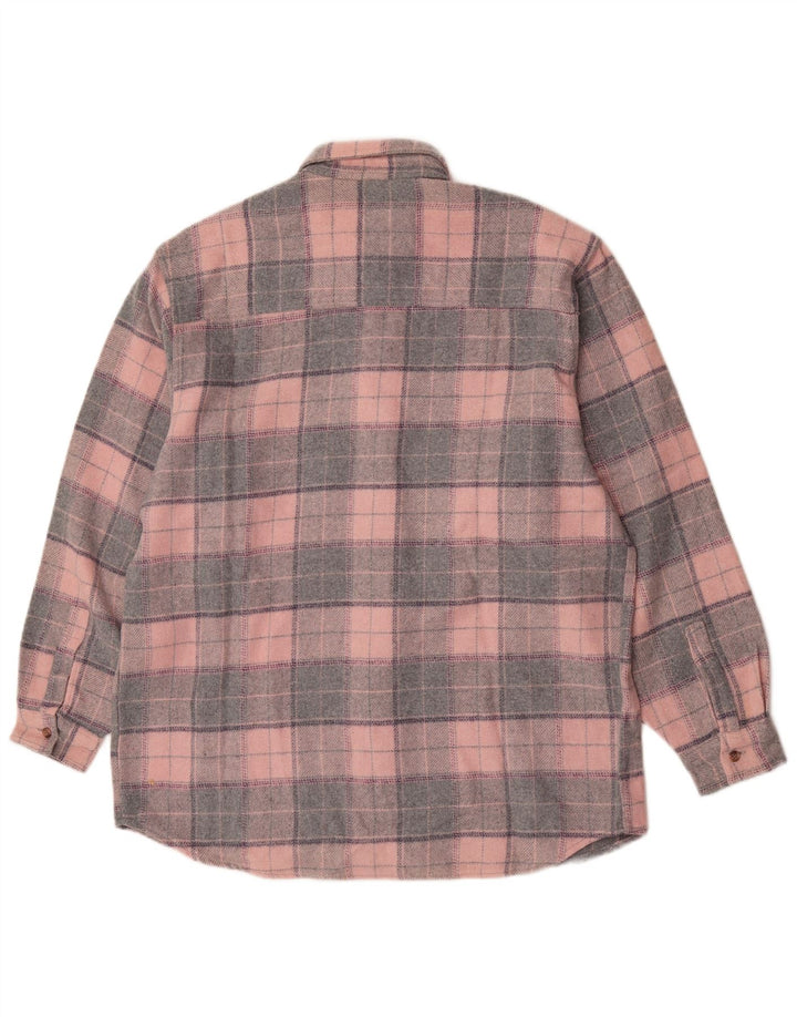 Invicta Chemise en flanelle pour homme à grands carreaux roses en polyester