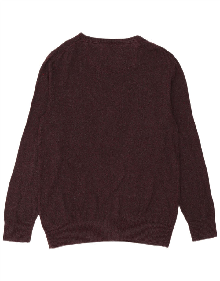 Fat Face Pull col V pour homme en coton Violet Taille L