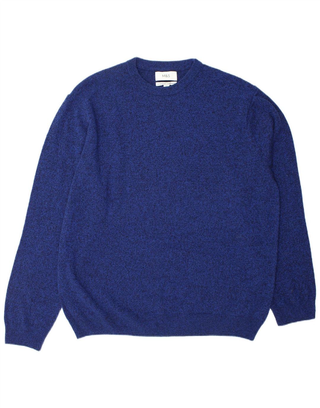 Marks & Spencer Pull col rond pour homme en laine bleue 2XL