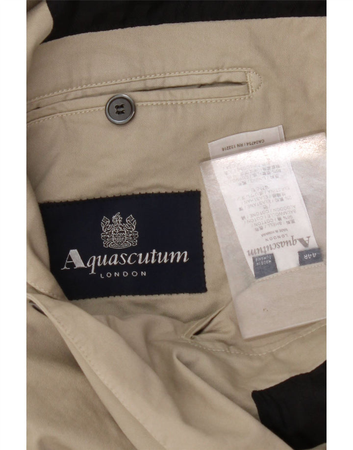 AQUASCUTUM Veste Blazer 2 Boutons Homme UK 44 2XL Beige Coton