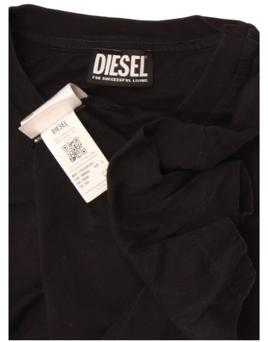 Diesel T-Shirt Graphique Homme Petit Noir Coton