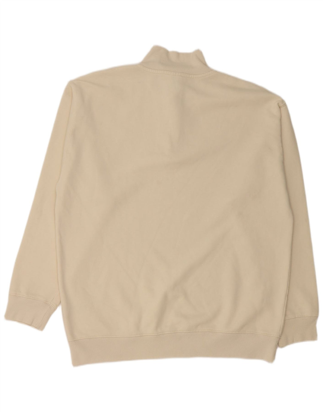 REEBOK Sweat-shirt coupe ample à col zippé pour homme en coton blanc cassé moyen