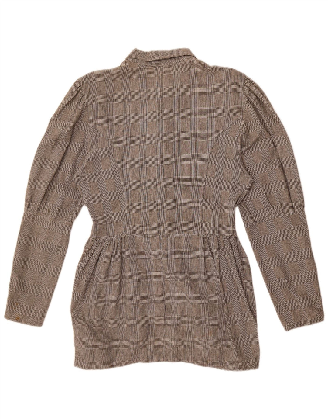 Benetton Chemisier Femme IT 46 Grand Carreau Gris Coton