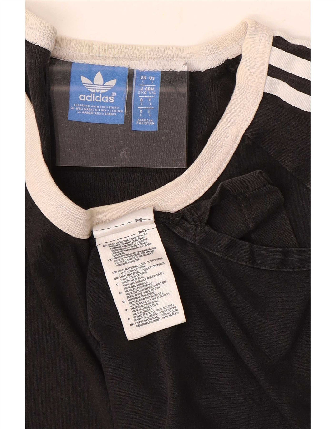 Adidas Haut à manches longues pour homme en coton color block Noir Large