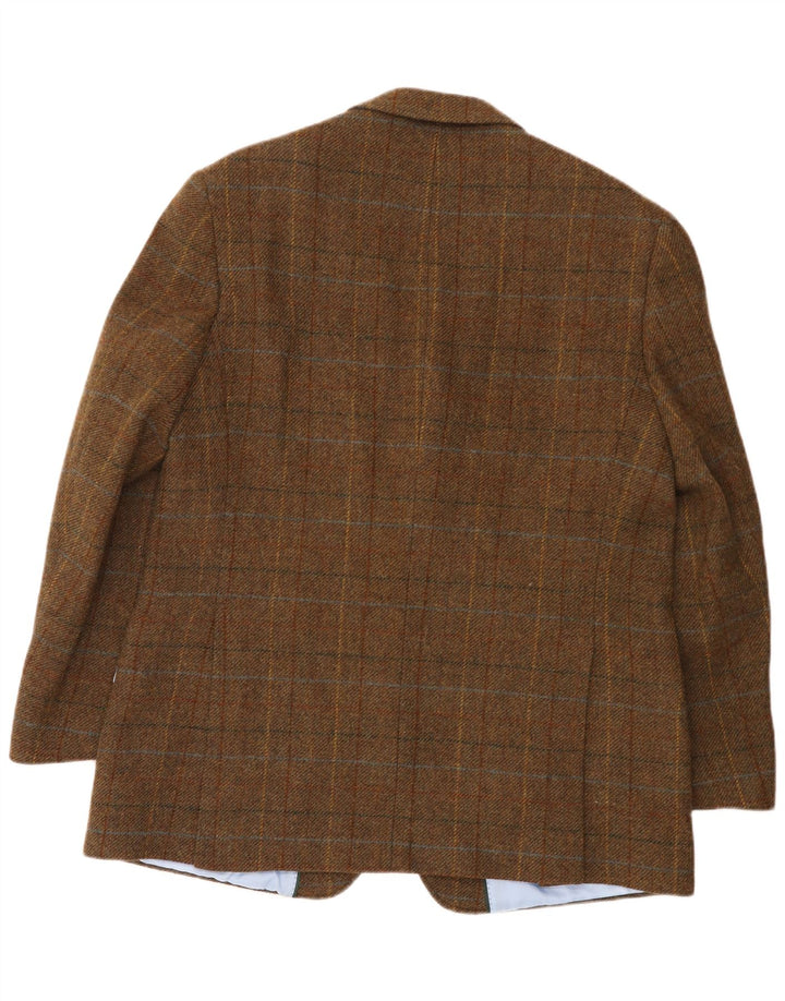 Marks & Spencer Veste blazer à 2 boutons pour homme UK 48 2XL Marron à carreaux en laine