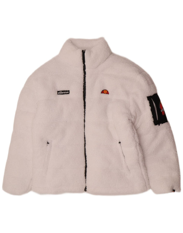 Ellesse Veste matelassée polaire pour femme UK 14 Large Blanc Polyester Sports