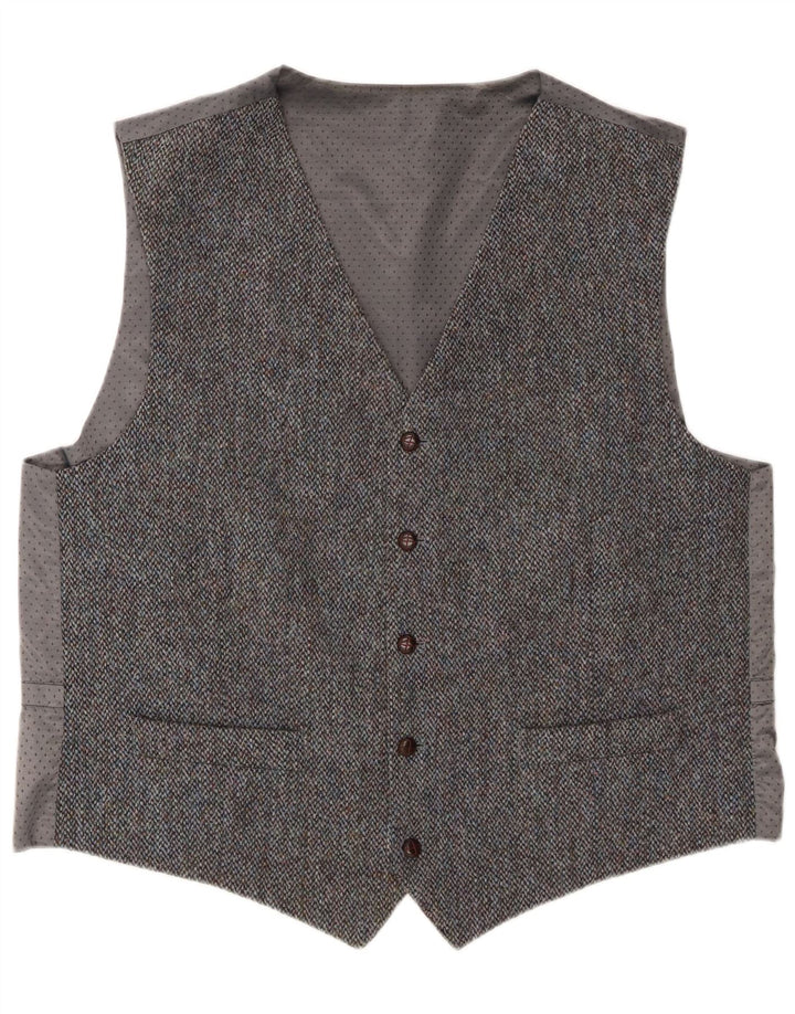 Harris Tweed Gilet Homme 2XL Gris Laine Vierge