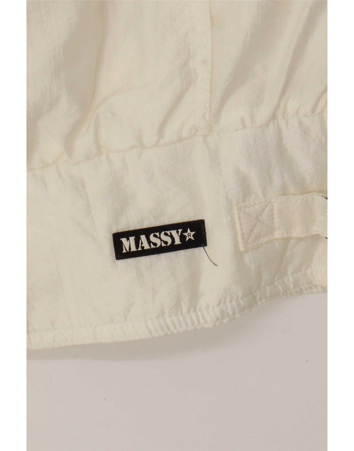 Veste Bomber Femme Vintage UK 14 Grand Blanc