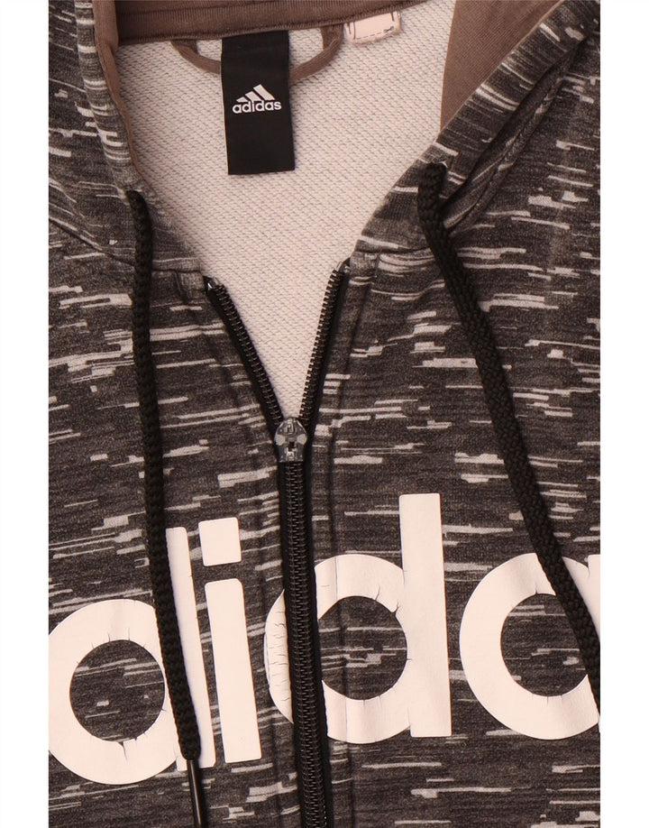 ADIDAS Sweat à Capuche Graphique Zippé Homme Gris Moyen Moucheté