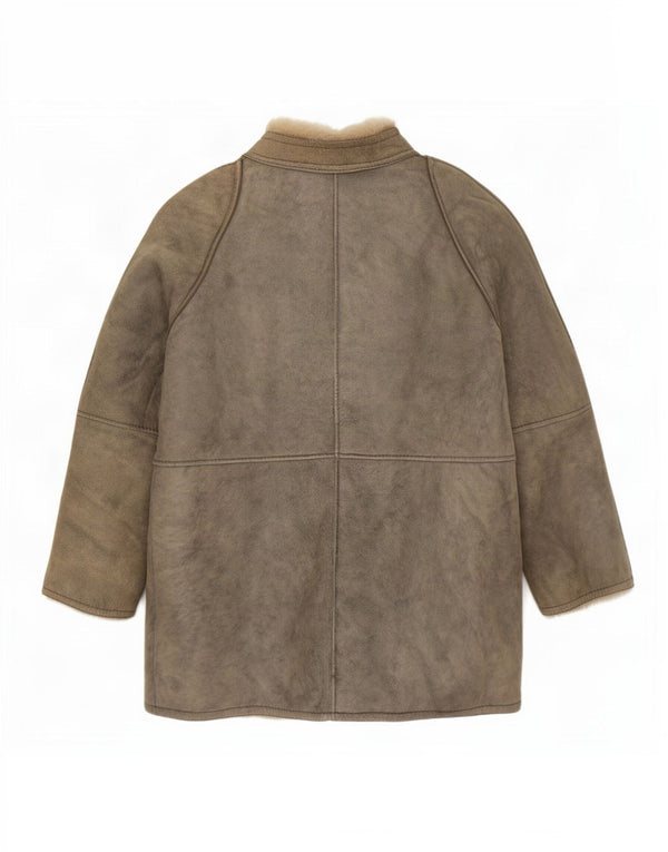 Veste Shearling Femme Vintage IT 46 Grand Gris