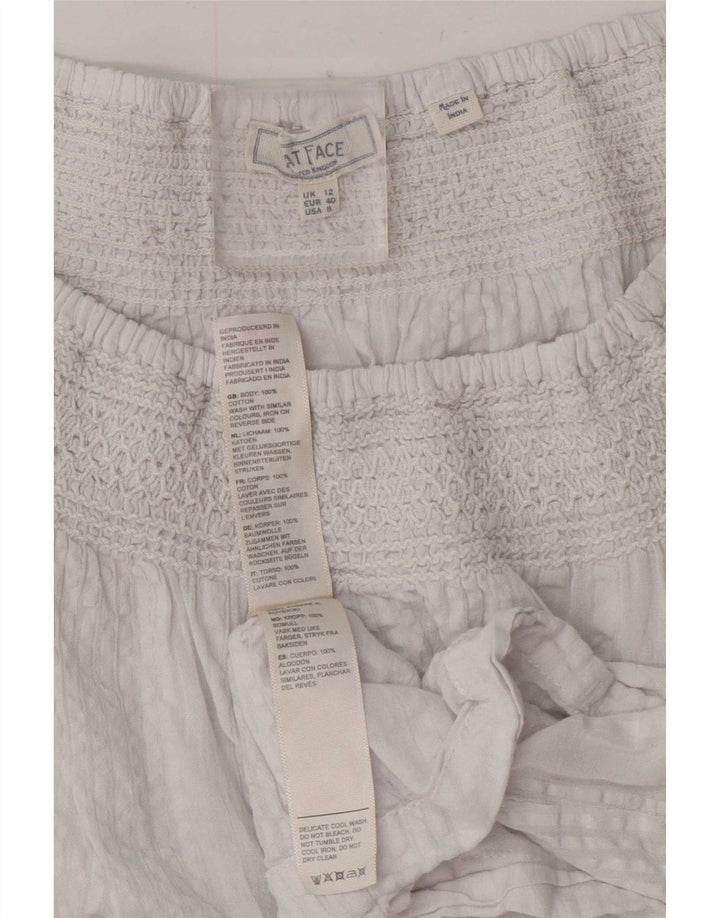 Fat Face Chemisier surdimensionné à manches 3/4 pour femme UK 12 en coton blanc moyen