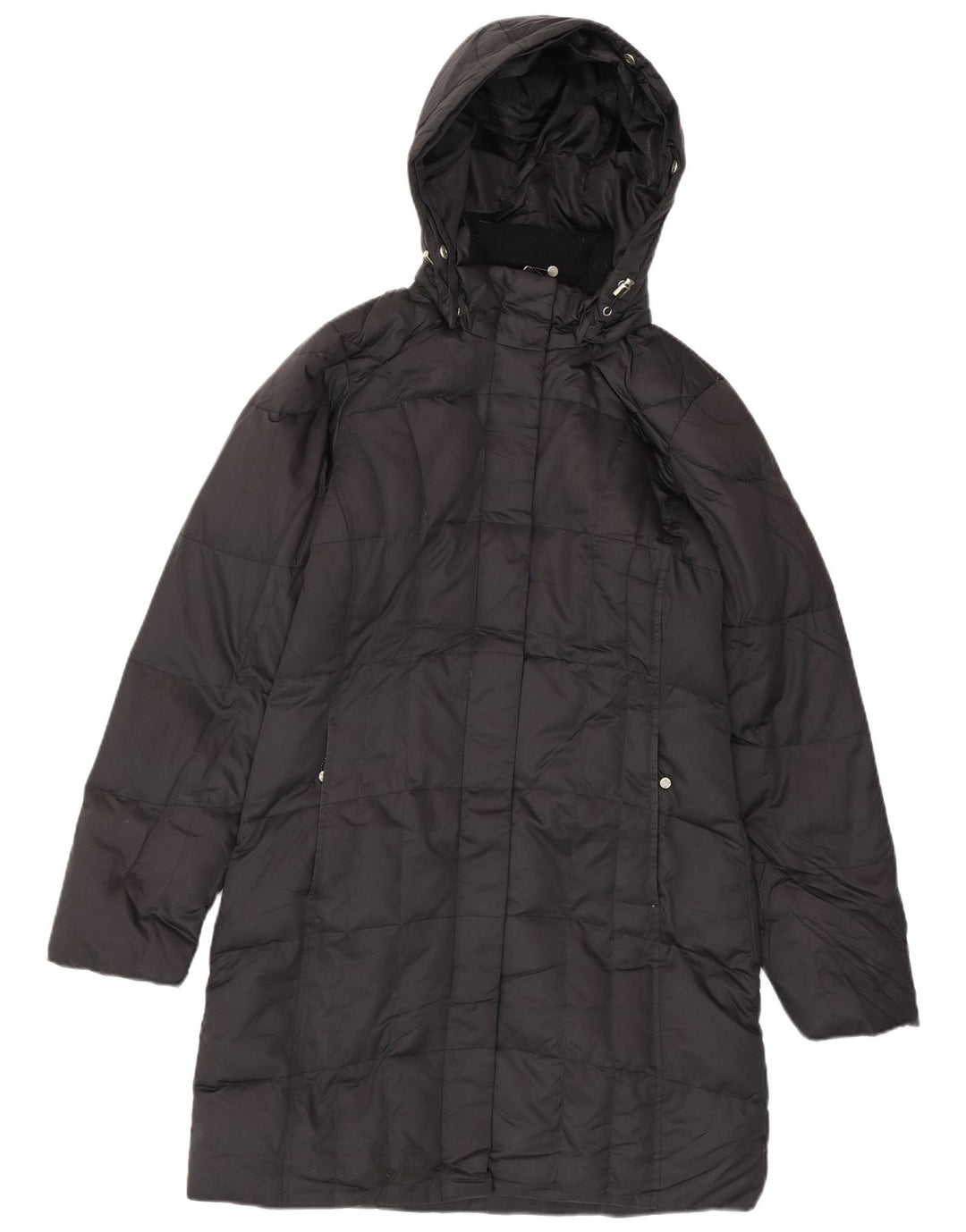 EDDIE BAUER Manteau matelassé à capuche surdimensionné pour femme UK 6 XS Noir Polyester