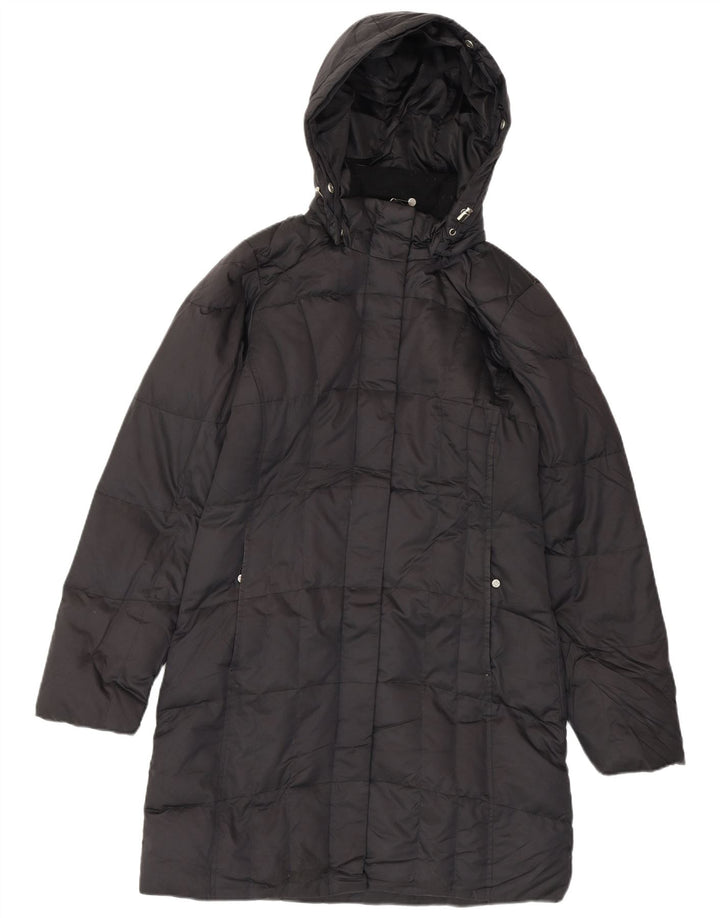 EDDIE BAUER Manteau matelassé à capuche surdimensionné pour femme UK 6 XS Noir Polyester