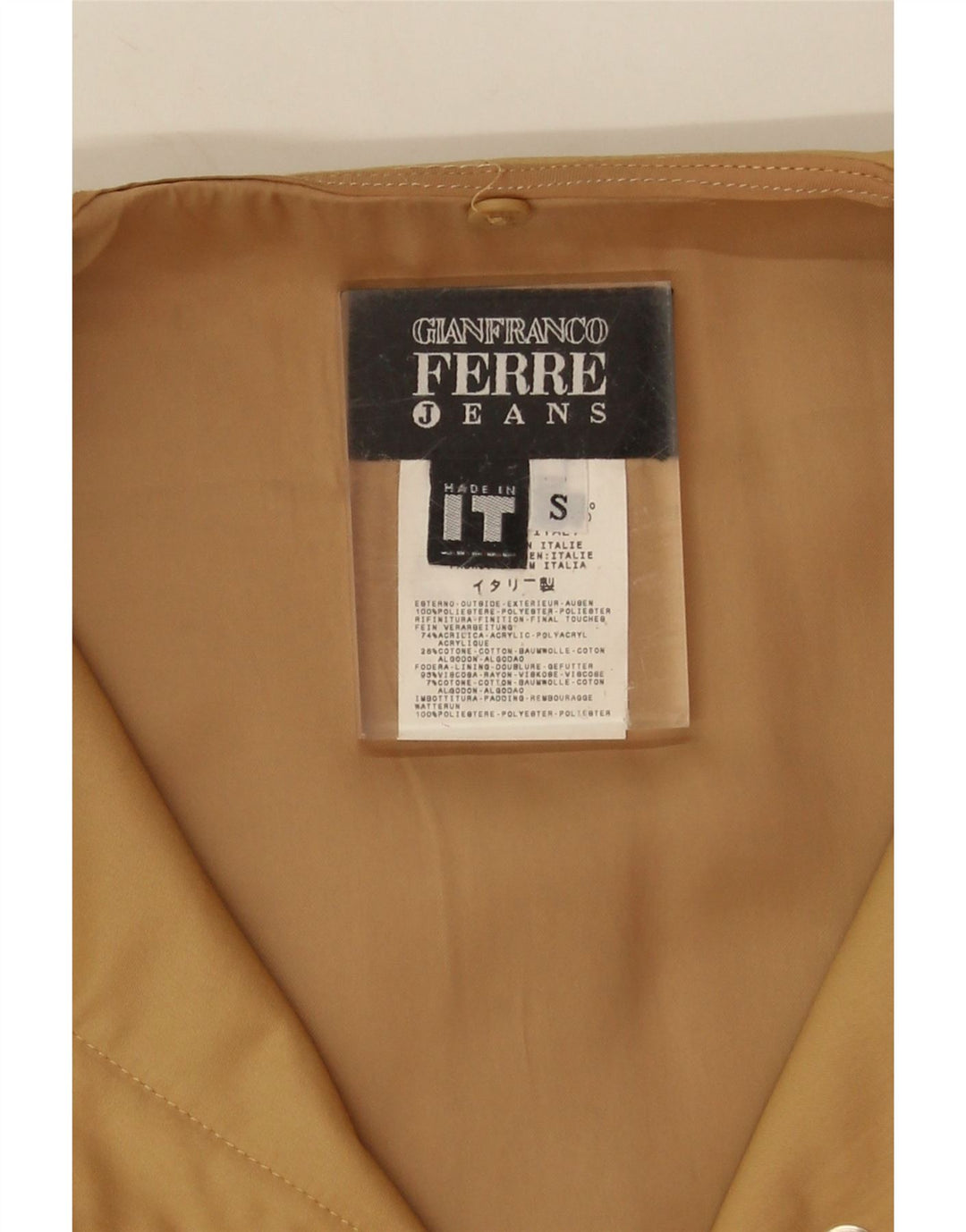 Gianfranco Ferre Manteau surdimensionné pour femme UK 10 Petit acrylique beige