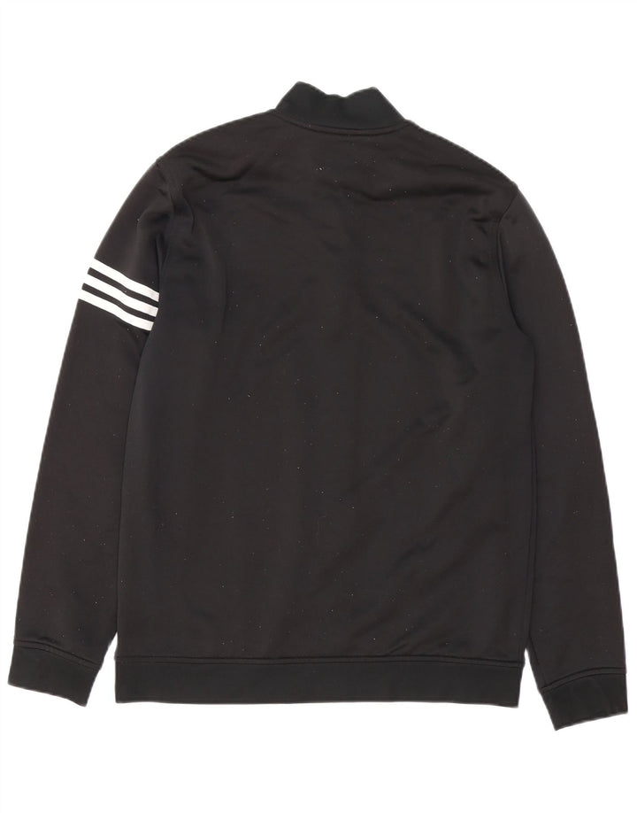 Adidas Hommes Climalite Zip Neck Sweatshirt Jumper Moyen Noir Polyester