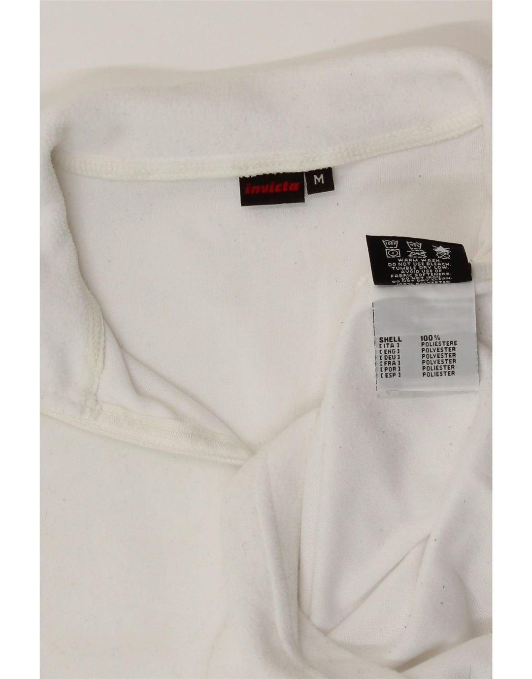 Invicta Pull polaire à col zippé pour femme UK 14 Polyester blanc moyen