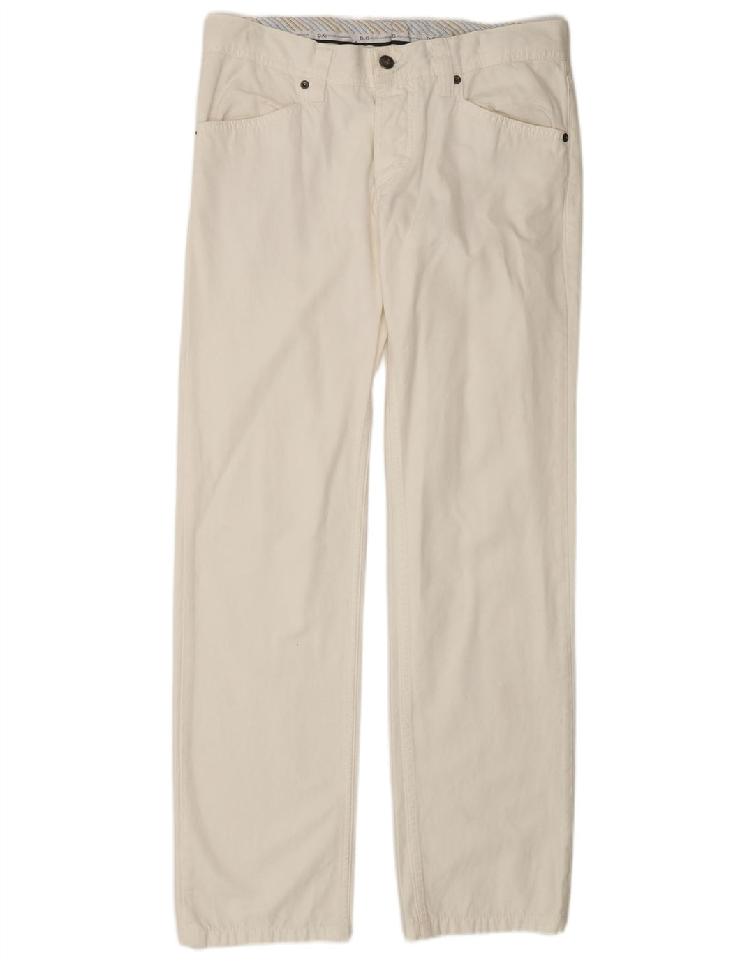 DOLCE & GABBANA Jean droit homme W34 L32 coton blanc