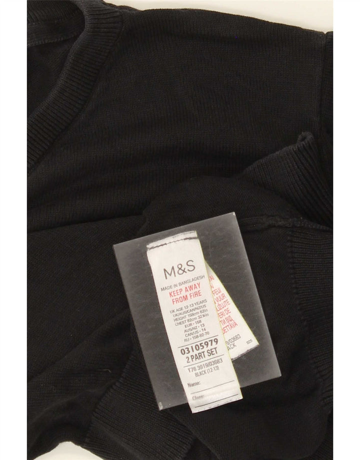 Marks & Spencer Sweat-Shirt Garçon 12-13 Ans Noir Coton