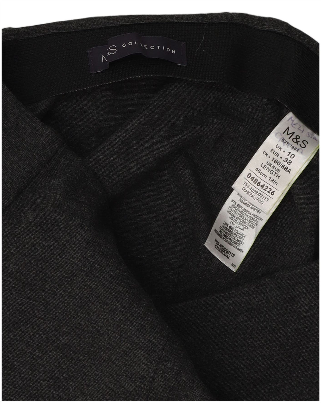 Marks & Spencer Mini-jupe femme UK 10 Small W30 Gris Viscose