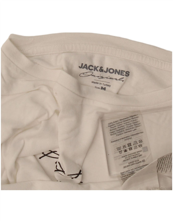 Jack & Jones Haut Graphique à Manches Longues Homme Blanc Moyen Coton
