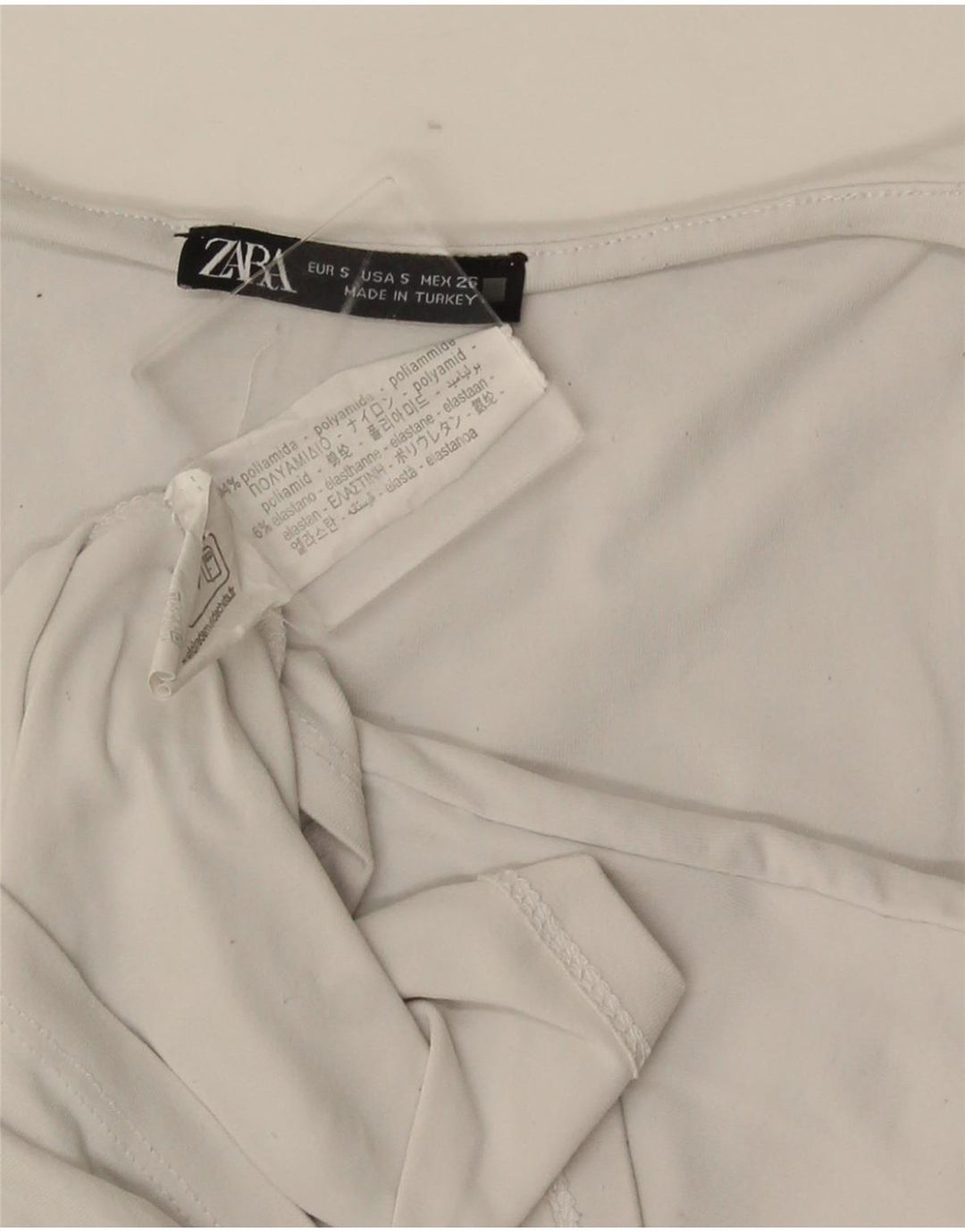 Zara Femme Débardeur UK 8 Petit Blanc Polyamide