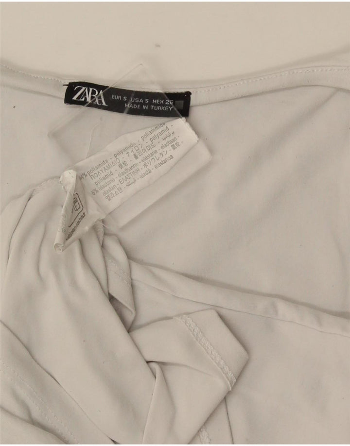 Zara Femme Débardeur UK 8 Petit Blanc Polyamide