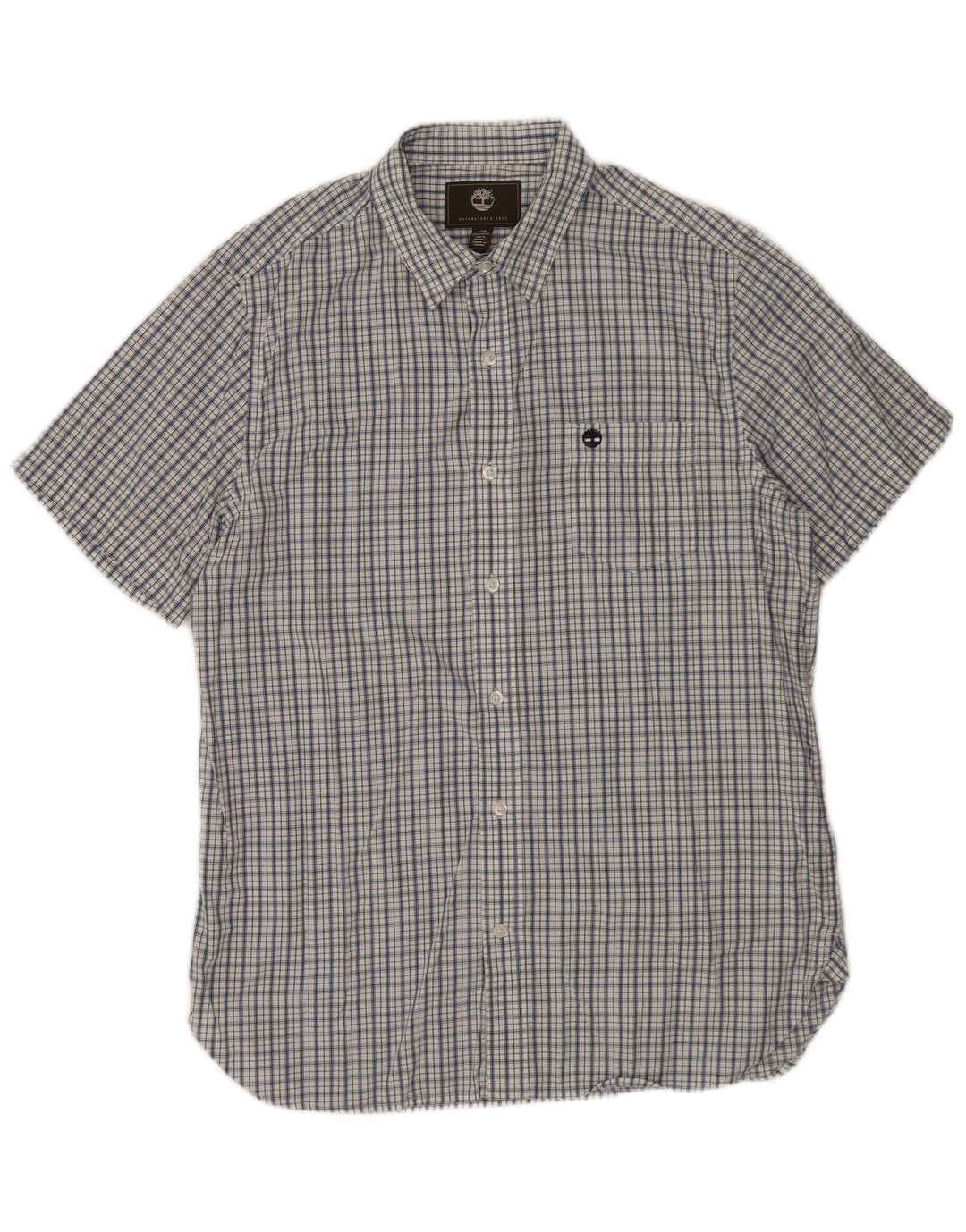 TIMBERLAND Chemise à Manches Courtes Regular Fit Homme Bleu Marine à Carreaux