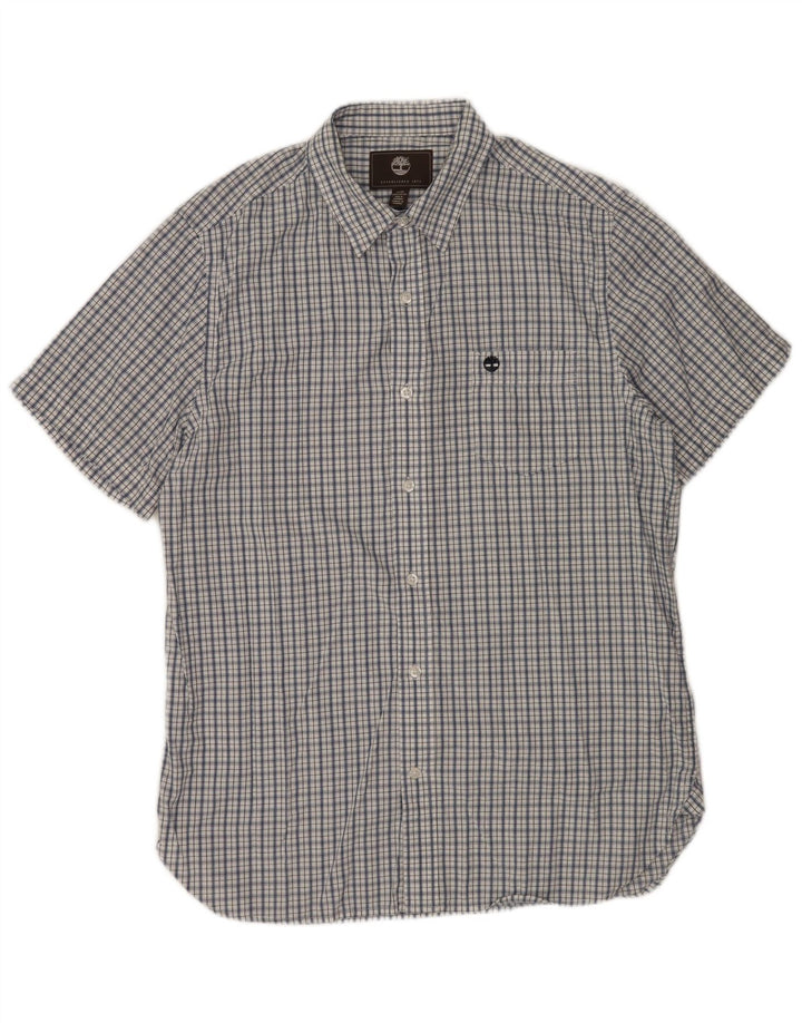 TIMBERLAND Chemise à Manches Courtes Regular Fit Homme Bleu Marine à Carreaux