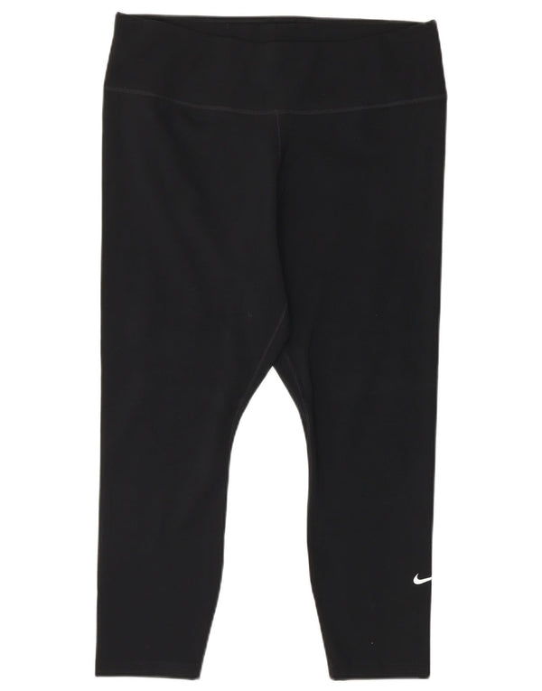 NIKE Legging Capri Dri Fit pour femme UK 14 Large Noir Polyester