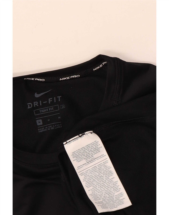 Nike T-shirt ajusté pour homme Noir moyen Polyester