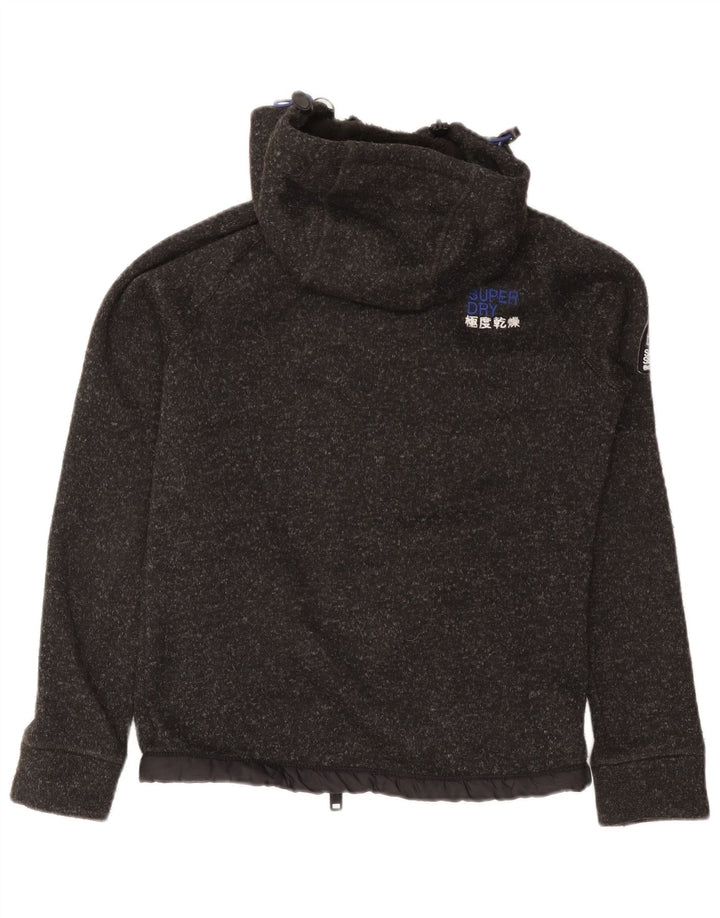 Superdry Pull à capuche zippé pour homme en polyester moucheté petit gris
