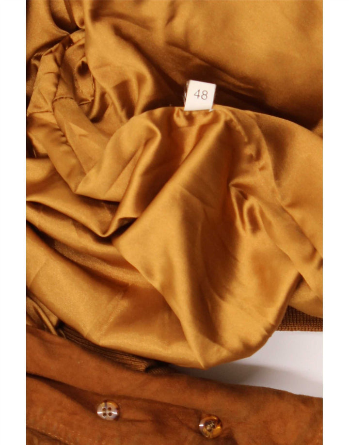 Veste Bomber En Daim Vintage Homme IT 48 Cuir Beige Moyen